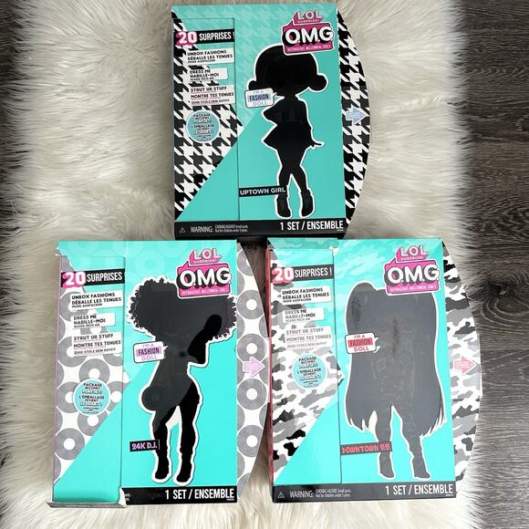 LOL Surprise OMG Dolls Lot of 3 New Uptown Girl 24K DJ Downtown BB Sealed - Picture 1 of 8